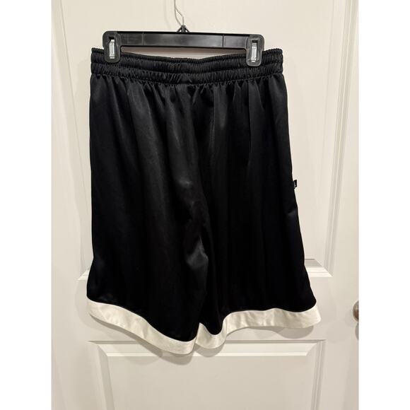 VTG Air Jordan Basketball Silky Shiny Dazzle Black White Shorts 1985/2005 - Picture 2 of 10